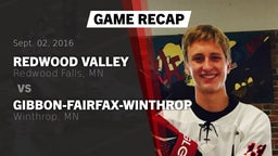 Recap: Redwood Valley  vs. Gibbon-Fairfax-Winthrop  2016