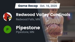 Recap: Redwood Valley Cardinals vs. Pipestone  2020
