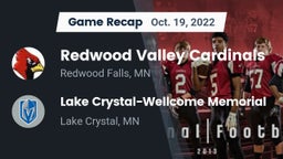 Recap: Redwood Valley Cardinals vs. Lake Crystal-Wellcome Memorial  2022