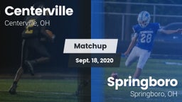 Matchup: Centerville vs. Springboro  2020