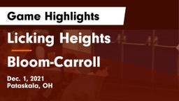 Licking Heights  vs Bloom-Carroll  Game Highlights - Dec. 1, 2021