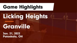Licking Heights  vs Granville  Game Highlights - Jan. 21, 2022