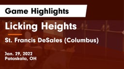 Licking Heights  vs St. Francis DeSales  (Columbus) Game Highlights - Jan. 29, 2022