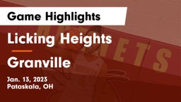 Licking Heights  vs Granville  Game Highlights - Jan. 13, 2023