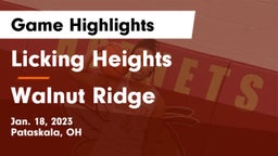 Licking Heights  vs Walnut Ridge  Game Highlights - Jan. 18, 2023