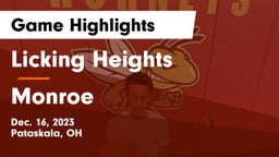 Licking Heights  vs Monroe  Game Highlights - Dec. 16, 2023