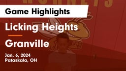 Licking Heights  vs Granville  Game Highlights - Jan. 6, 2024