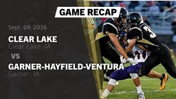 Recap: Clear Lake  vs. Garner-Hayfield-Ventura  2016