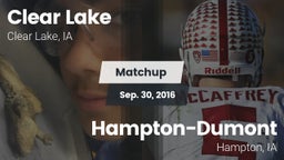 Matchup: Clear Lake High vs. Hampton-Dumont  2016