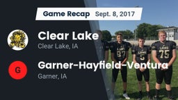 Recap: Clear Lake  vs. Garner-Hayfield-Ventura  2017