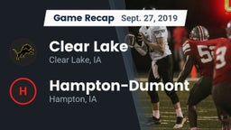 Recap: Clear Lake  vs. Hampton-Dumont  2019