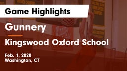 Gunnery  vs Kingswood Oxford School Game Highlights - Feb. 1, 2020