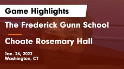 The Frederick Gunn School vs Choate Rosemary Hall  Game Highlights - Jan. 26, 2022