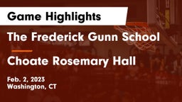 The Frederick Gunn School vs Choate Rosemary Hall  Game Highlights - Feb. 2, 2023