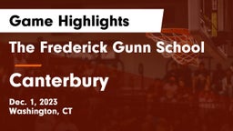 The Frederick Gunn School vs Canterbury  Game Highlights - Dec. 1, 2023