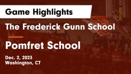 The Frederick Gunn School vs Pomfret School Game Highlights - Dec. 2, 2023