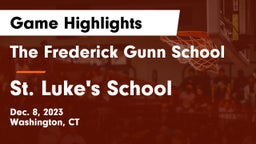 The Frederick Gunn School vs St. Luke's School Game Highlights - Dec. 8, 2023
