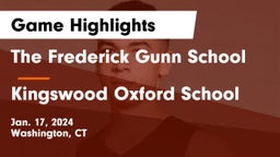 The Frederick Gunn School vs Kingswood Oxford School Game Highlights - Jan. 17, 2024