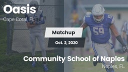 Matchup: Oasis  vs. Community School of Naples 2020