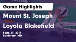 Mount St. Joseph  vs Loyola Blakefield  Game Highlights - Sept. 13, 2019