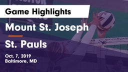 Mount St. Joseph  vs St. Pauls Game Highlights - Oct. 7, 2019
