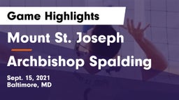 Mount St. Joseph  vs Archbishop Spalding  Game Highlights - Sept. 15, 2021