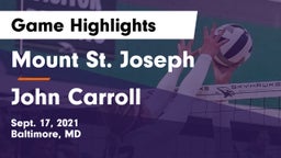 Mount St. Joseph  vs John Carroll  Game Highlights - Sept. 17, 2021