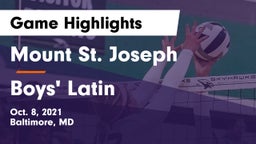 Mount St. Joseph  vs Boys' Latin Game Highlights - Oct. 8, 2021