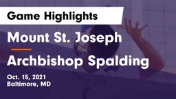 Mount St. Joseph  vs Archbishop Spalding  Game Highlights - Oct. 15, 2021