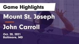 Mount St. Joseph  vs John Carroll  Game Highlights - Oct. 20, 2021