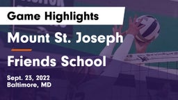 Mount St. Joseph  vs Friends School Game Highlights - Sept. 23, 2022