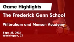 The Frederick Gunn School vs Wilbraham and Munson Academy Game Highlights - Sept. 28, 2022