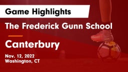 The Frederick Gunn School vs Canterbury  Game Highlights - Nov. 12, 2022