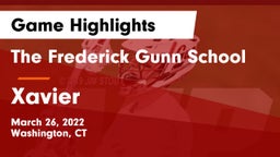 The Frederick Gunn School vs Xavier  Game Highlights - March 26, 2022