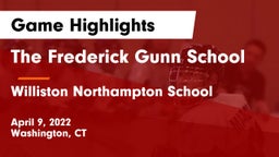 The Frederick Gunn School vs Williston Northampton School Game Highlights - April 9, 2022