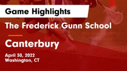 The Frederick Gunn School vs Canterbury  Game Highlights - April 30, 2022