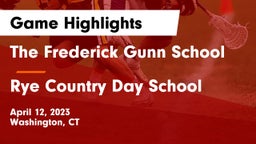 The Frederick Gunn School vs Rye Country Day School Game Highlights - April 12, 2023