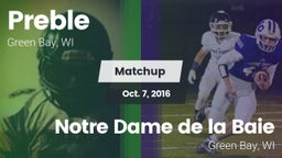 Matchup: Preble  vs. Notre Dame de la Baie  2016