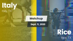 Matchup: Italy  vs. Rice  2020