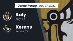 Recap: Italy  vs. Kerens  2022