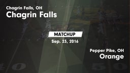 Matchup: Chagrin Falls High vs. Orange  2016
