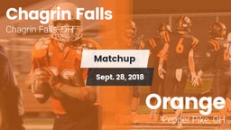 Matchup: Chagrin Falls High vs. Orange  2018