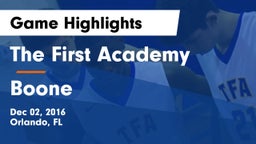 The First Academy vs Boone  Game Highlights - Dec 02, 2016