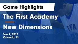 The First Academy vs New Dimensions Game Highlights - Jan 9, 2017