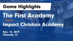 The First Academy vs Impact Christian Academy Game Highlights - Dec. 14, 2019