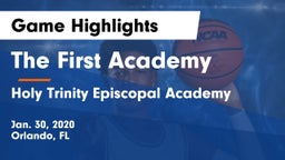 The First Academy vs Holy Trinity Episcopal Academy Game Highlights - Jan. 30, 2020