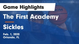 The First Academy vs Sickles  Game Highlights - Feb. 1, 2020