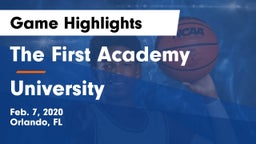 The First Academy vs University  Game Highlights - Feb. 7, 2020