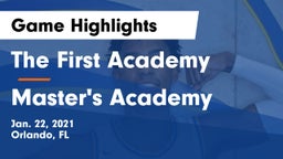 The First Academy vs Master's Academy  Game Highlights - Jan. 22, 2021