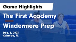 The First Academy vs Windermere Prep  Game Highlights - Dec. 8, 2023